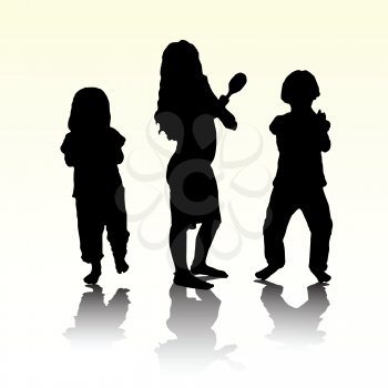 Royalty Free Clipart Image of Children Playing